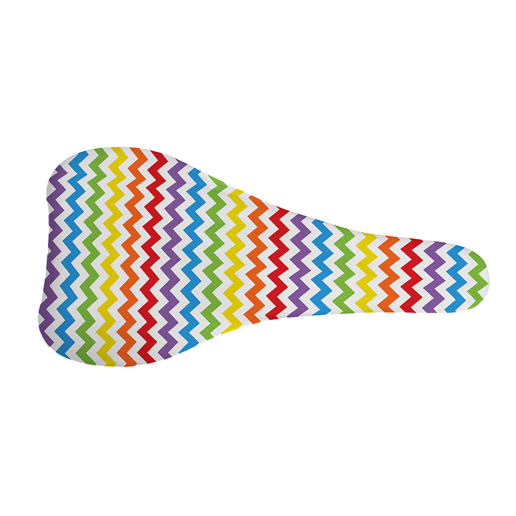 Rainbow Chevron Pattern Print Bicycle Seat Cover