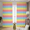 Rainbow Chevron Pattern Print Dimout Pencil Pleat Curtains