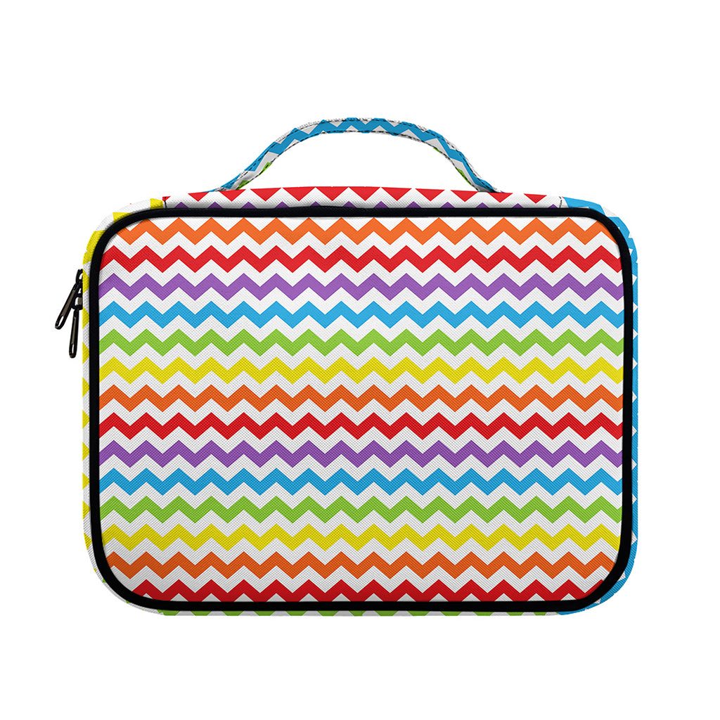 Rainbow Chevron Pattern Print Briefcase Bible Bag