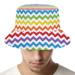 Rainbow Chevron Pattern Print Bucket Hat