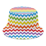 Rainbow Chevron Pattern Print Bucket Hat