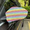 Rainbow Chevron Pattern Print Car Side Mirror Covers