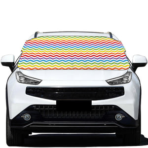 Rainbow Chevron Pattern Print Car Windshield Snow Cover