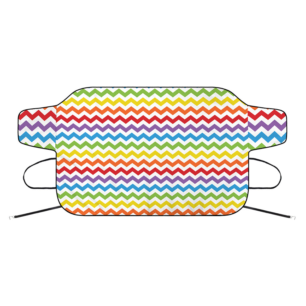 Rainbow Chevron Pattern Print Car Windshield Snow Cover