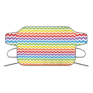 Rainbow Chevron Pattern Print Car Windshield Snow Cover