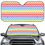 Rainbow Chevron Pattern Print Car Windshield Sun Shade