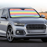Rainbow Chevron Pattern Print Car Windshield Sun Shade