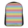 Rainbow Chevron Pattern Print Casual Backpack