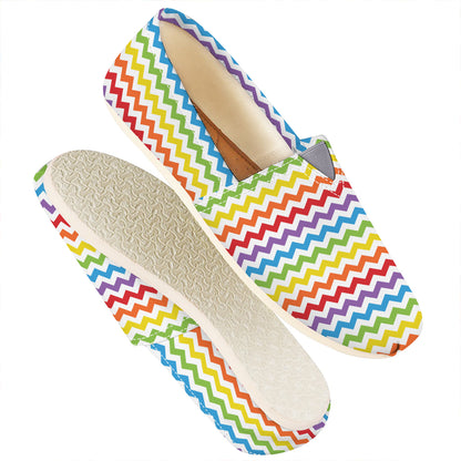 Rainbow Chevron Pattern Print Casual Shoes