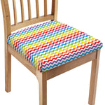Rainbow Chevron Pattern Print Chair Cushion Cover