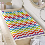 Rainbow Chevron Pattern Print Changing Pad Cover