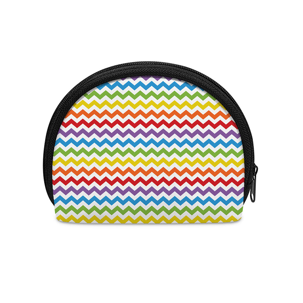 Rainbow Chevron Pattern Print Coin Purse
