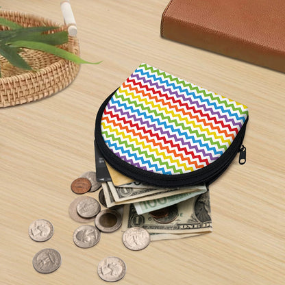 Rainbow Chevron Pattern Print Coin Purse