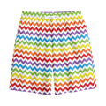 Rainbow Chevron Pattern Print Cotton Shorts