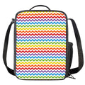Rainbow Chevron Pattern Print Crossbody Lunch Bag