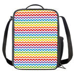 Rainbow Chevron Pattern Print Crossbody Lunch Bag