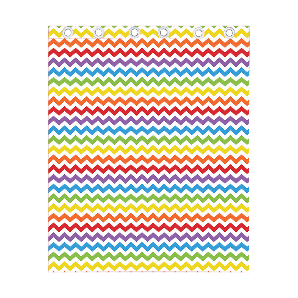 Rainbow Chevron Pattern Print Curtain