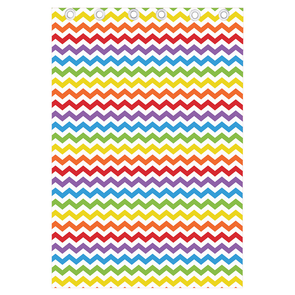 Rainbow Chevron Pattern Print Curtain
