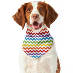 Rainbow Chevron Pattern Print Dog Bandana