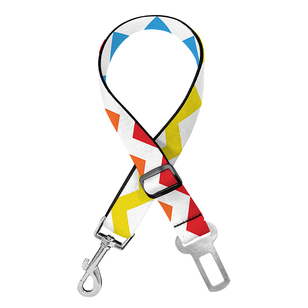 Rainbow Chevron Pattern Print Dog Seat Belt