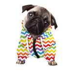Rainbow Chevron Pattern Print Dog Zip Up Hoodie