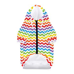 Rainbow Chevron Pattern Print Dog Zip Up Hoodie