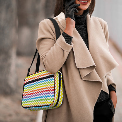 Rainbow Chevron Pattern Print Double Strap Bible Bag