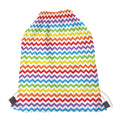 Rainbow Chevron Pattern Print Drawstring Bag