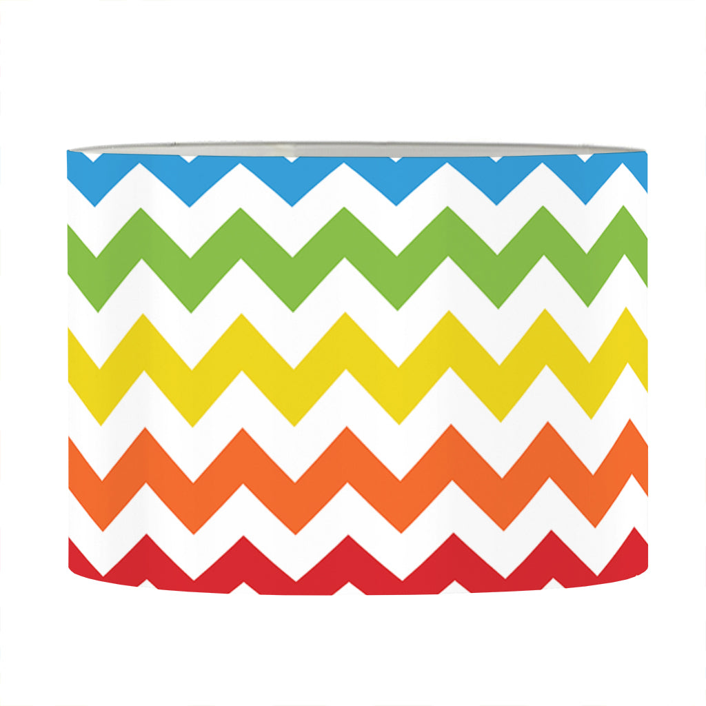 Rainbow Chevron Pattern Print Drum Lamp Shade