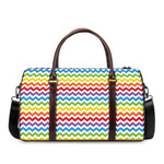 Rainbow Chevron Pattern Print Duffle Bag
