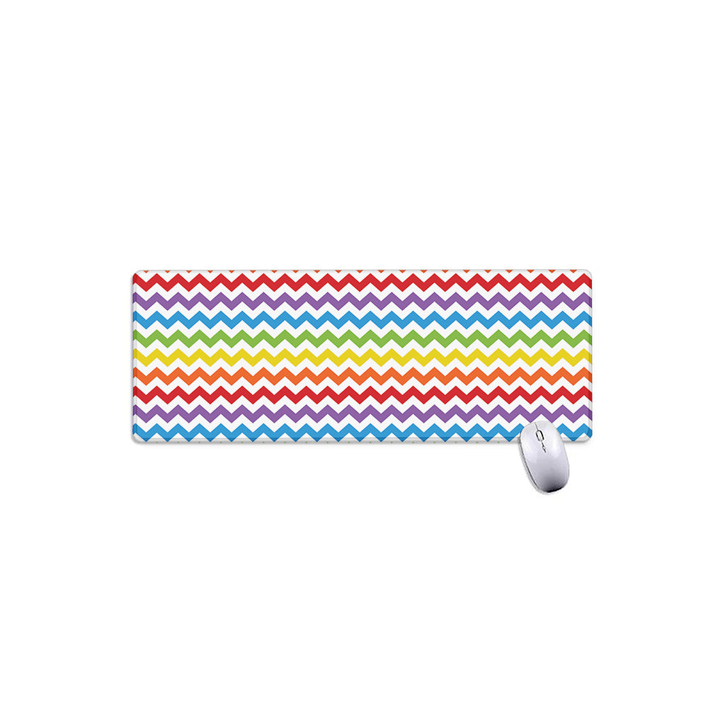 Rainbow Chevron Pattern Print Extended Mouse Pad