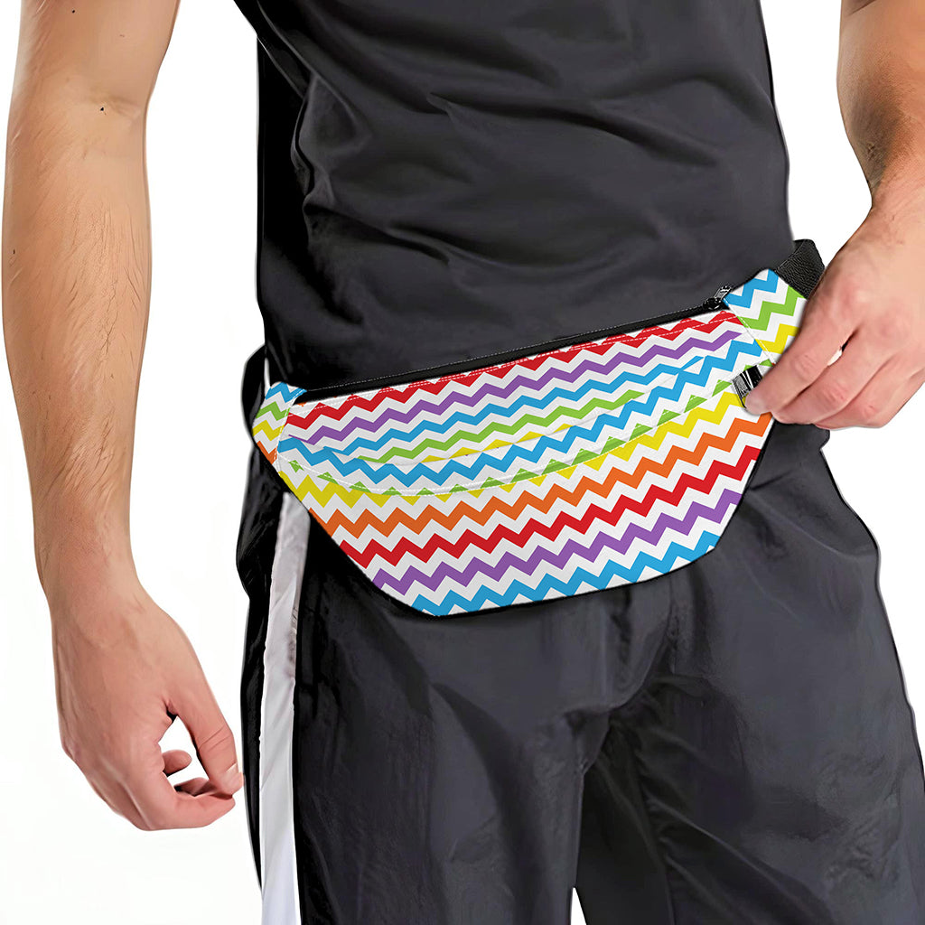 Rainbow Chevron Pattern Print Fanny Pack