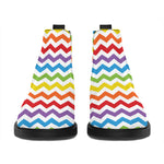 Rainbow Chevron Pattern Print Flat Ankle Boots