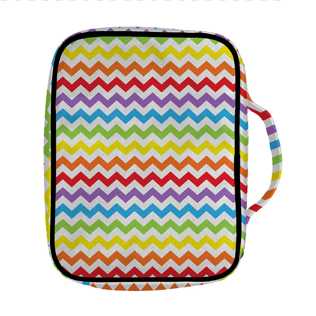Rainbow Chevron Pattern Print Front Pocket Bible Bag
