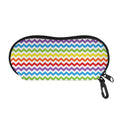 Rainbow Chevron Pattern Print Glasses Case