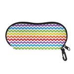 Rainbow Chevron Pattern Print Glasses Case