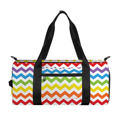 Rainbow Chevron Pattern Print Gym Bag