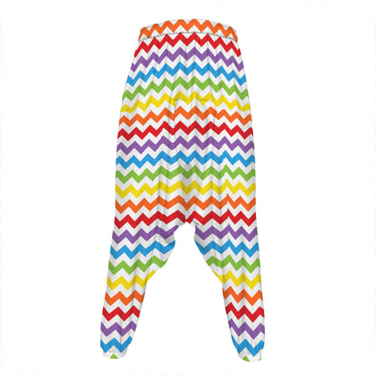 Rainbow Chevron Pattern Print Hammer Pants