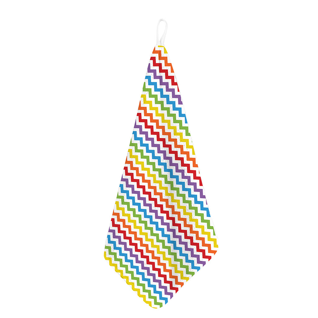 Rainbow Chevron Pattern Print Hand Towel