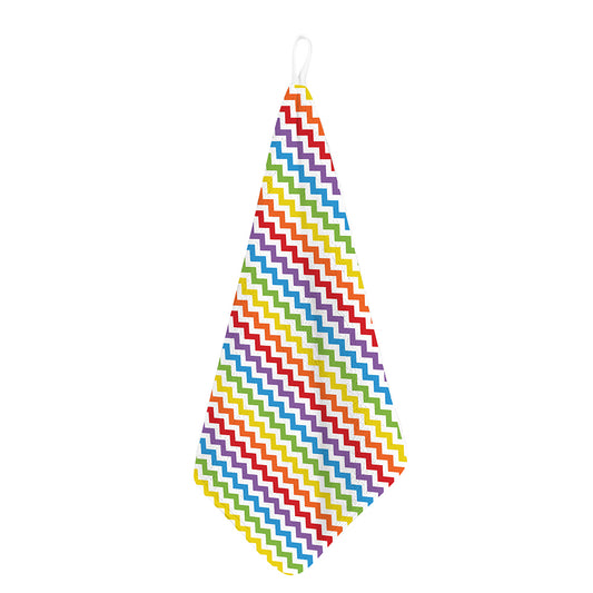 Rainbow Chevron Pattern Print Hand Towel