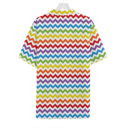 Rainbow Chevron Pattern Print Hawaiian Shirt
