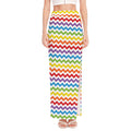 Rainbow Chevron Pattern Print High Slit Maxi Skirt