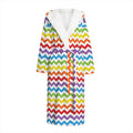 Rainbow Chevron Pattern Print Hooded Bathrobe