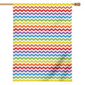 Rainbow Chevron Pattern Print House Flag