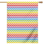Rainbow Chevron Pattern Print House Flag