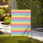 Rainbow Chevron Pattern Print House Flag