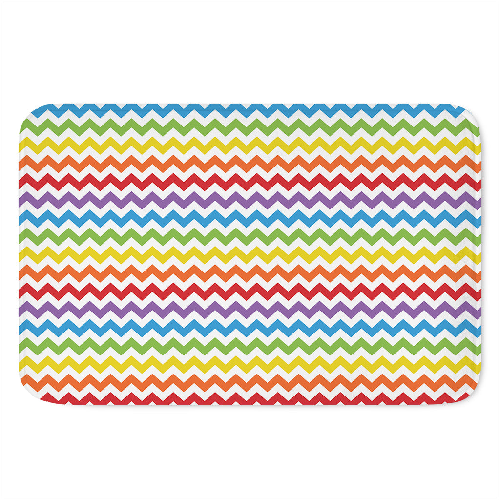 Rainbow Chevron Pattern Print Indoor Door Mat