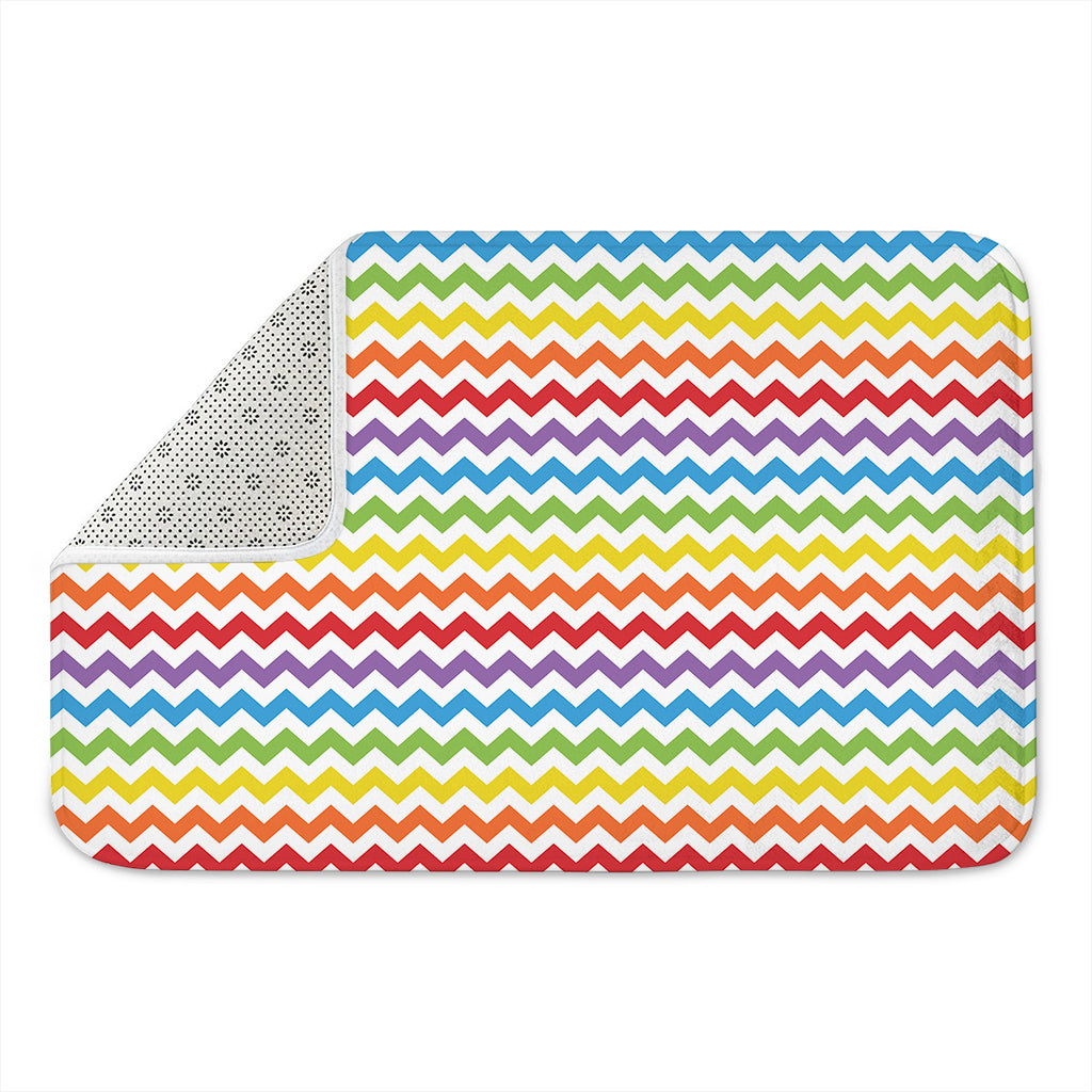 Rainbow Chevron Pattern Print Indoor Door Mat