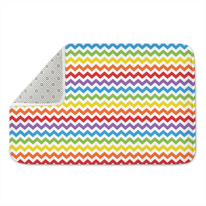 Rainbow Chevron Pattern Print Indoor Door Mat