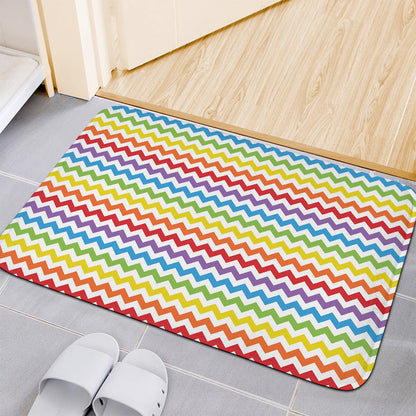Rainbow Chevron Pattern Print Indoor Door Mat